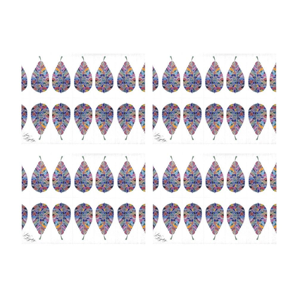 Fantasy Leaf White Placemat 14’’ x 19’’ (Set of 4) - Lana Art Sweden
