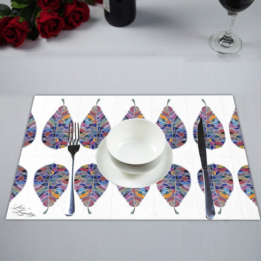 Fantasy Leaf White Placemat 14’’ x 19’’ (Set of 4) - Lana Art Sweden