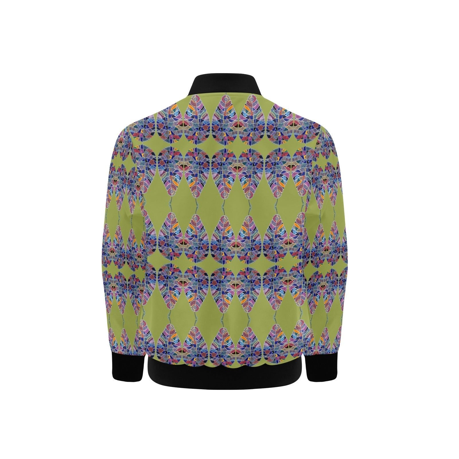 Fantasy Leaf Young Green Kids' Bomber Jacket with Pockets (Model H40) - Lana Art Sweden
