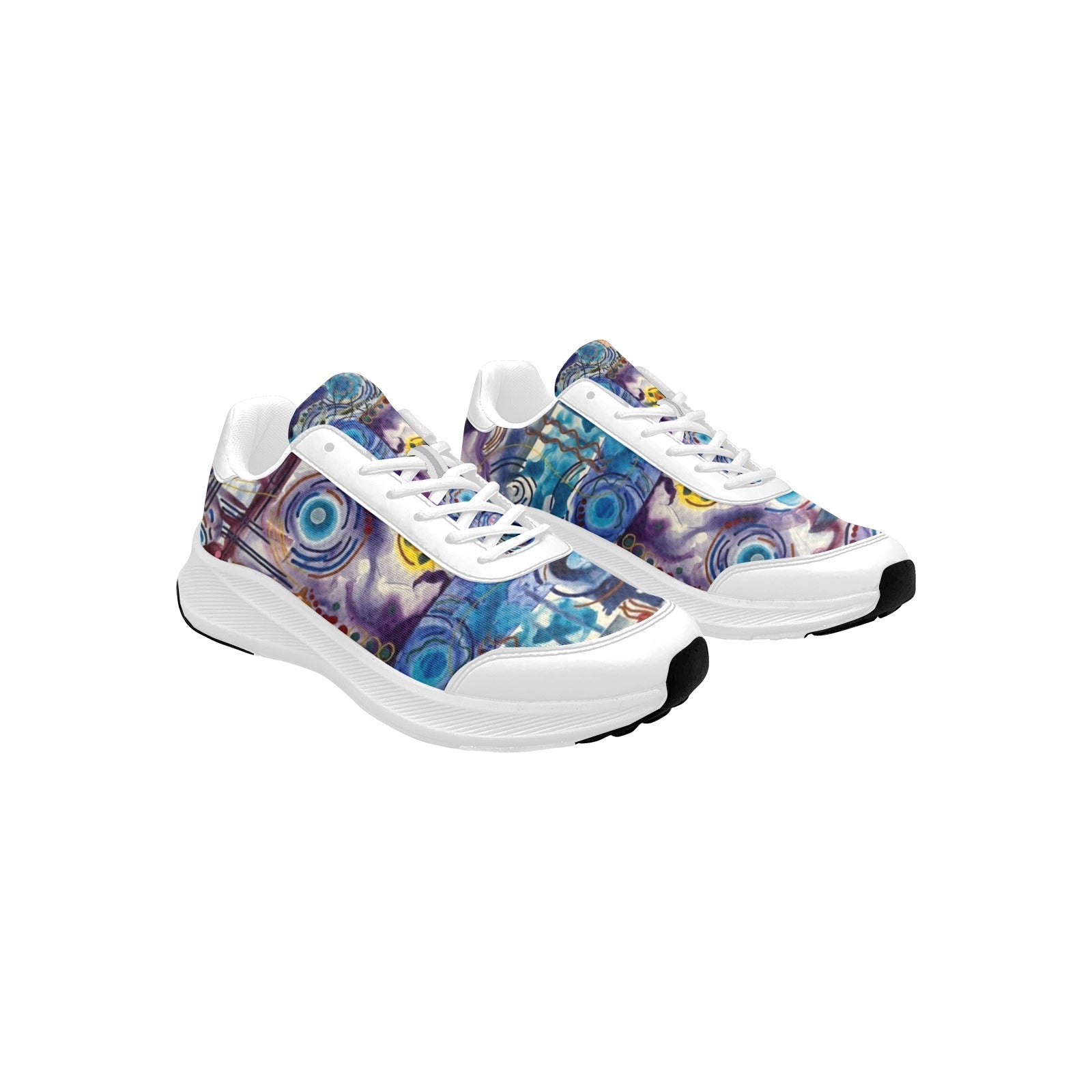 Circles on Water white Women's Mudguard Running Shoes