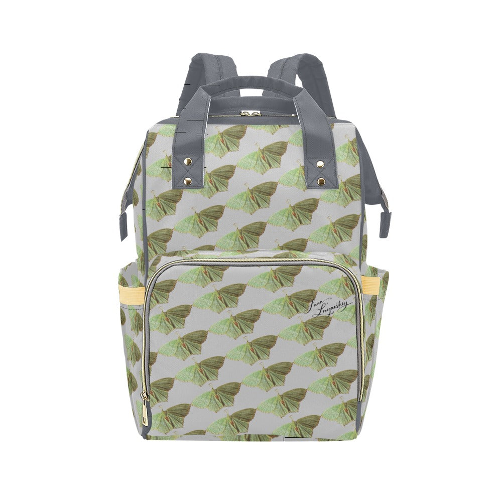 Green Moth Vapor Blue Multi-Function Backpack