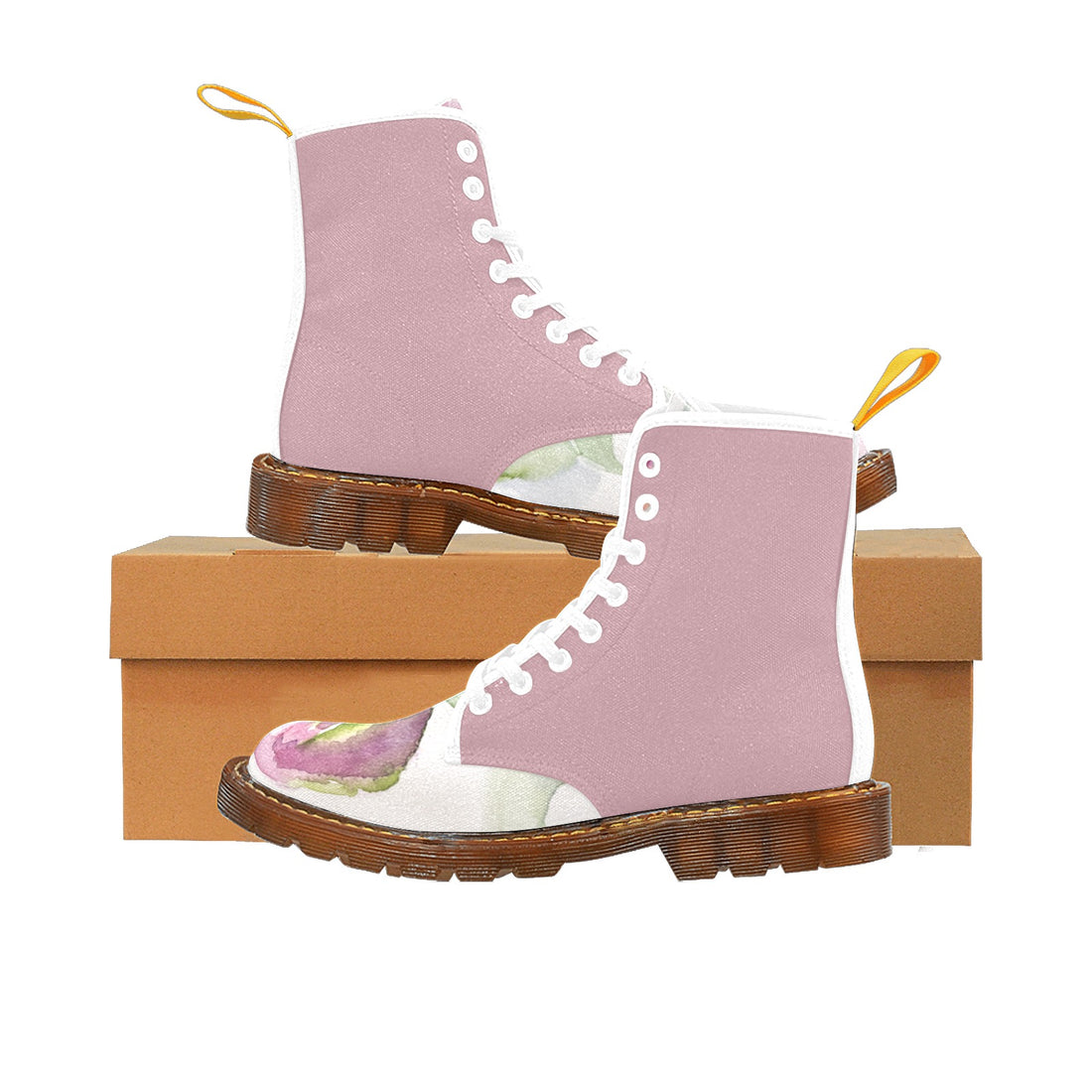 Tulip Dusty Rose Custom Canvas Boots For Women Model 1203H