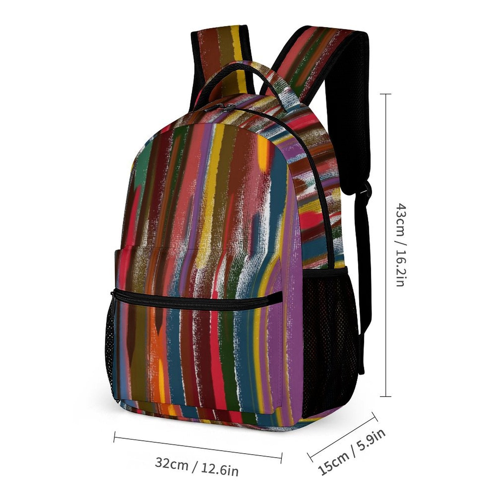 Three piece School Power Stripes set: Backpack, Lunch bag, Pen case