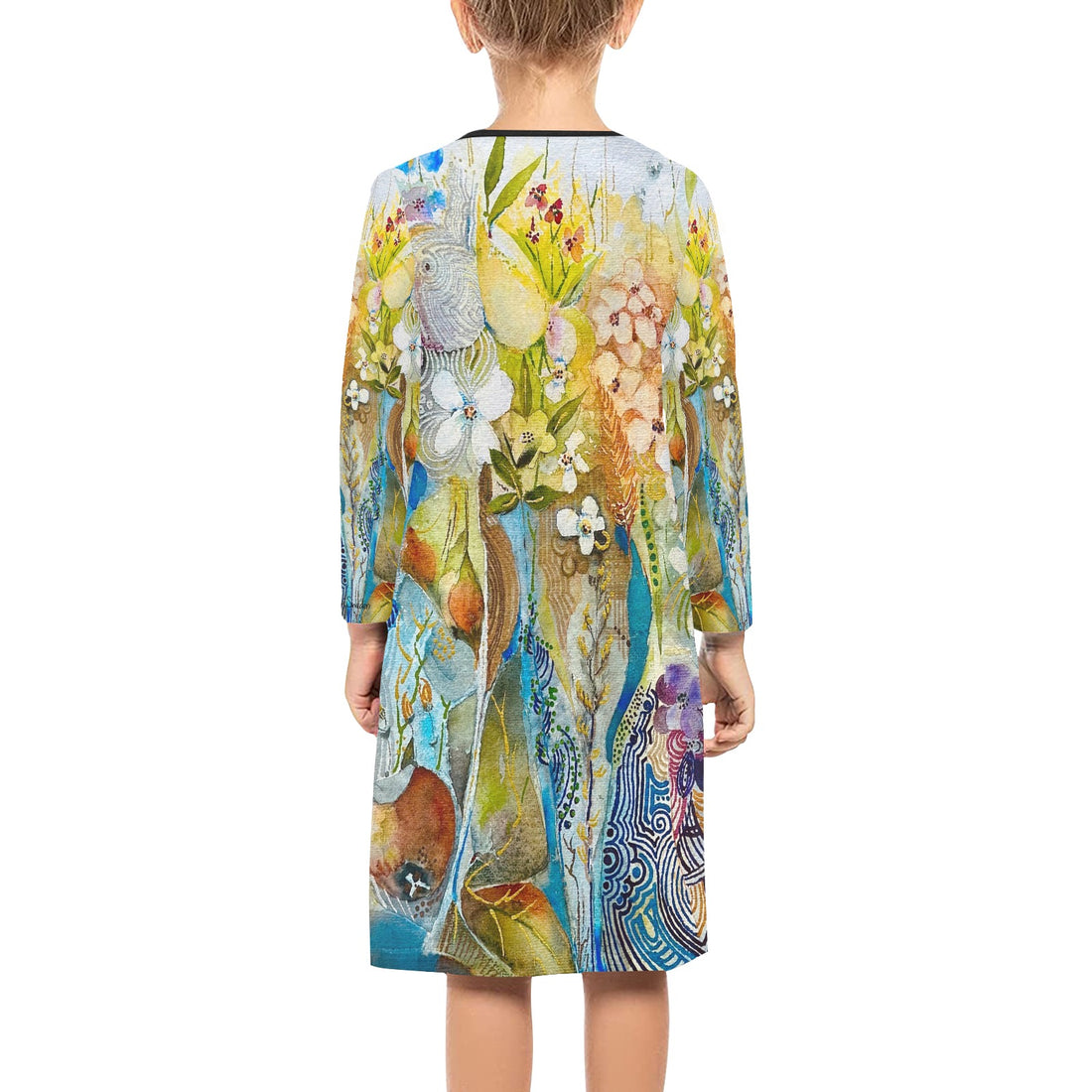 Love My Blooms Girl's Long-sleeve Dress