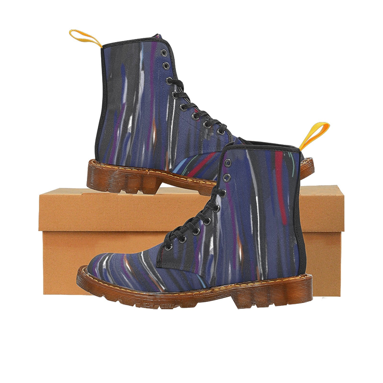 Blue Music Custom Canvas Boots For Women