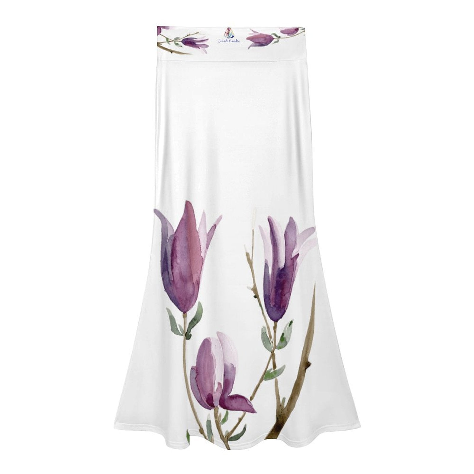 Magnolia White High waisted long skirt