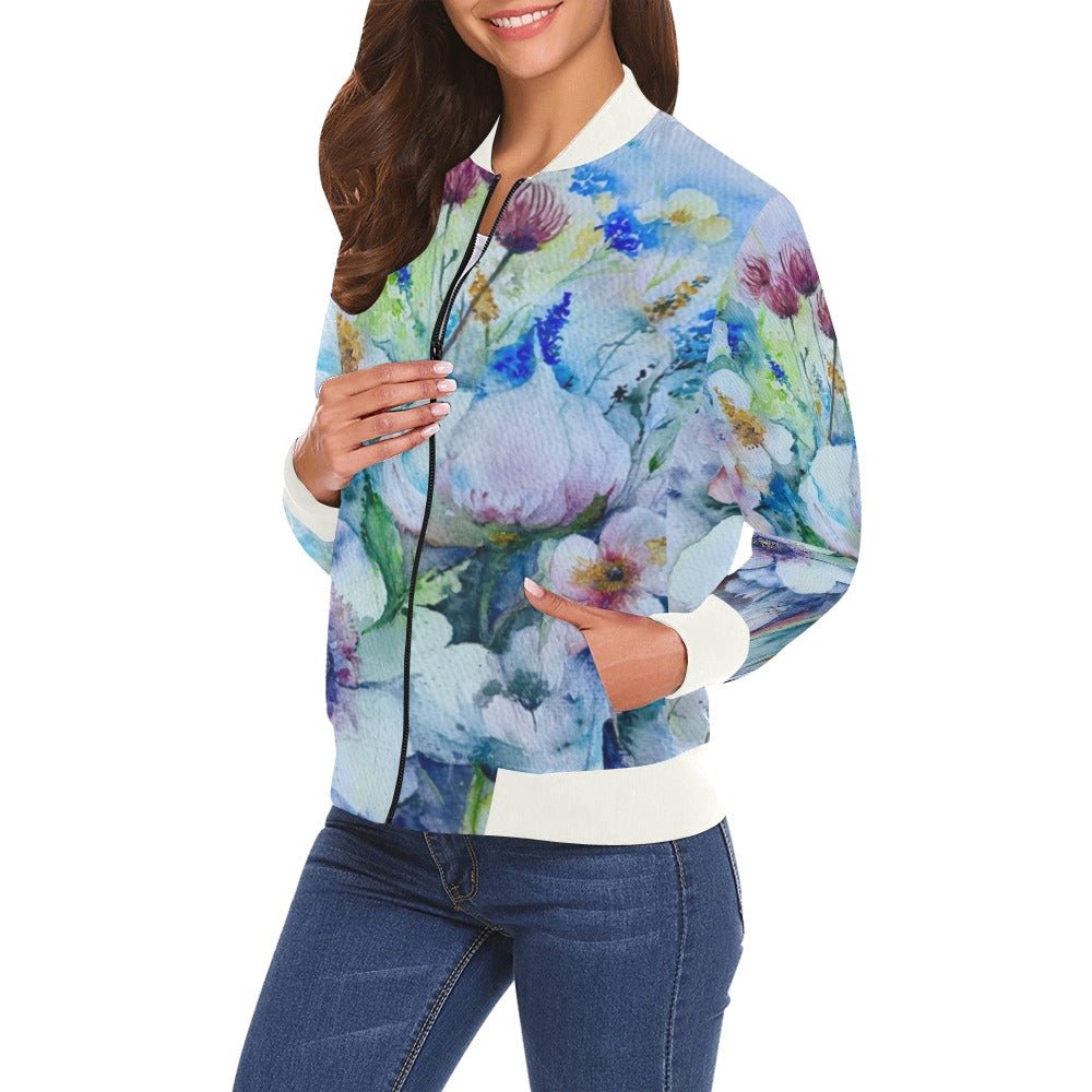 Flower Fantasy Bomber Jacket for Women - Lana Art Sweden