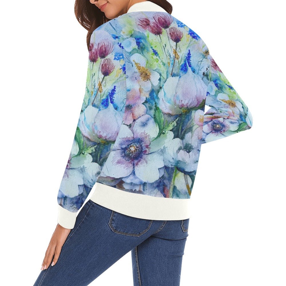 Flower Fantasy Bomber Jacket for Women - Lana Art Sweden