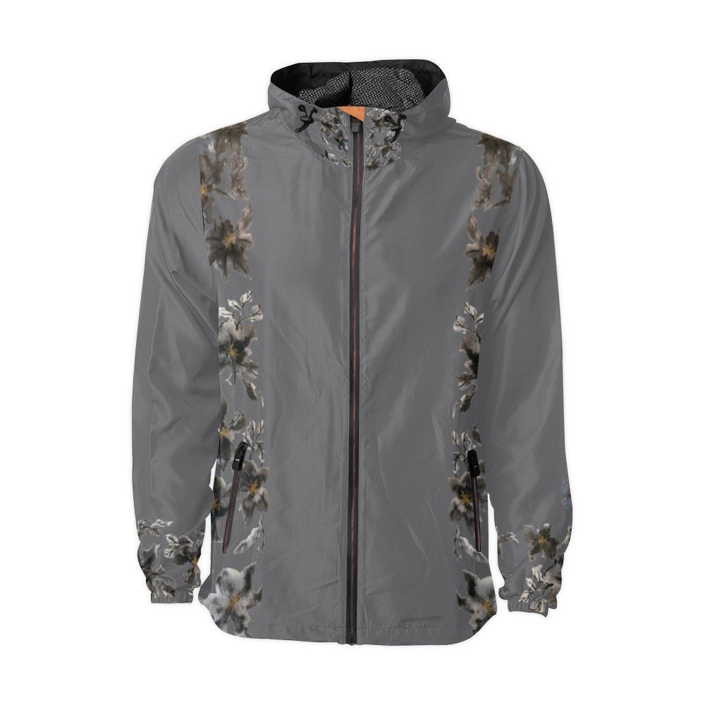 Flower Power Gris Unisex Windbreaker - Lana Art Sweden