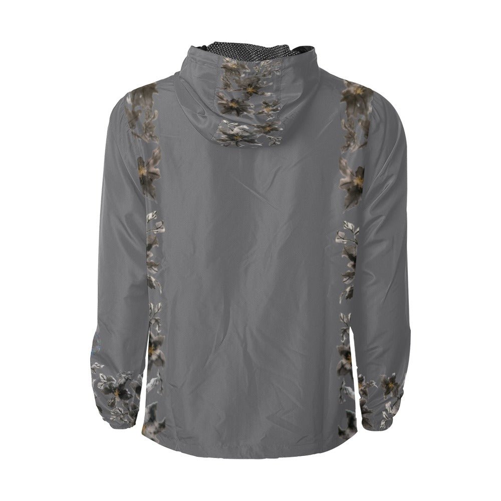 Flower Power Gris Unisex Windbreaker - Lana Art Sweden