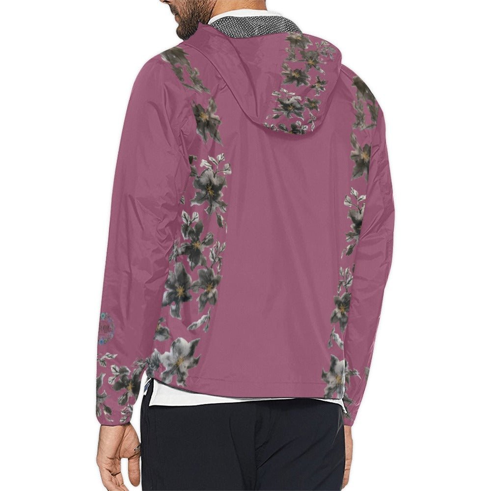 Flower Power Magenta Unisex All Over Print Windbreaker (Model H23) - Lana Art Sweden