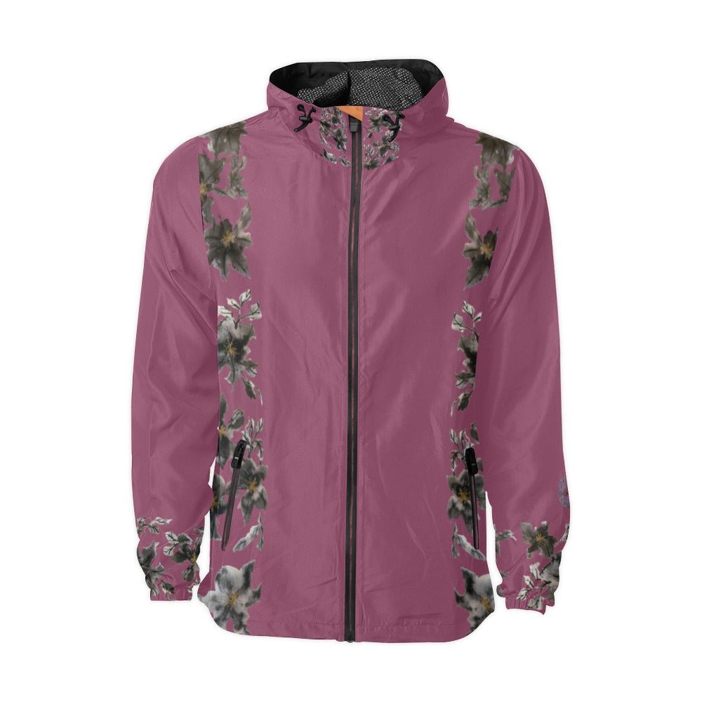 Flower Power Magenta Unisex All Over Print Windbreaker (Model H23) - Lana Art Sweden