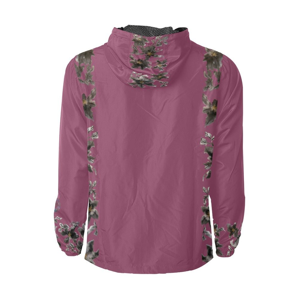 Flower Power Magenta Unisex All Over Print Windbreaker (Model H23) - Lana Art Sweden