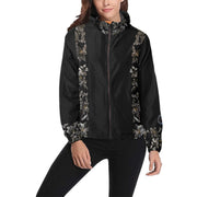 Flower Power Noir Unisex Windbreaker - Lana Art Sweden