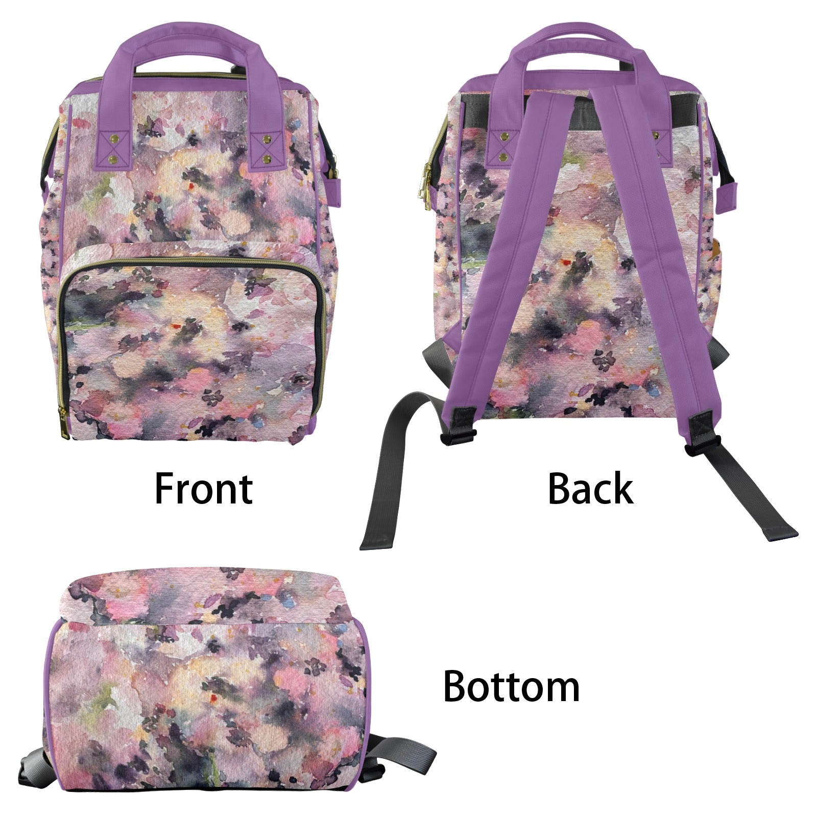 Geranium Field MultiFunction Diaper Bag, Backpack - Lana Art Sweden