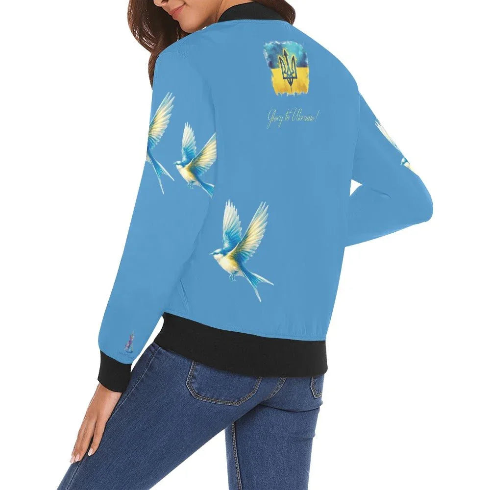 Glory to Ukraine for Pani Bomber Jacket for Women - Lana Art Sweden