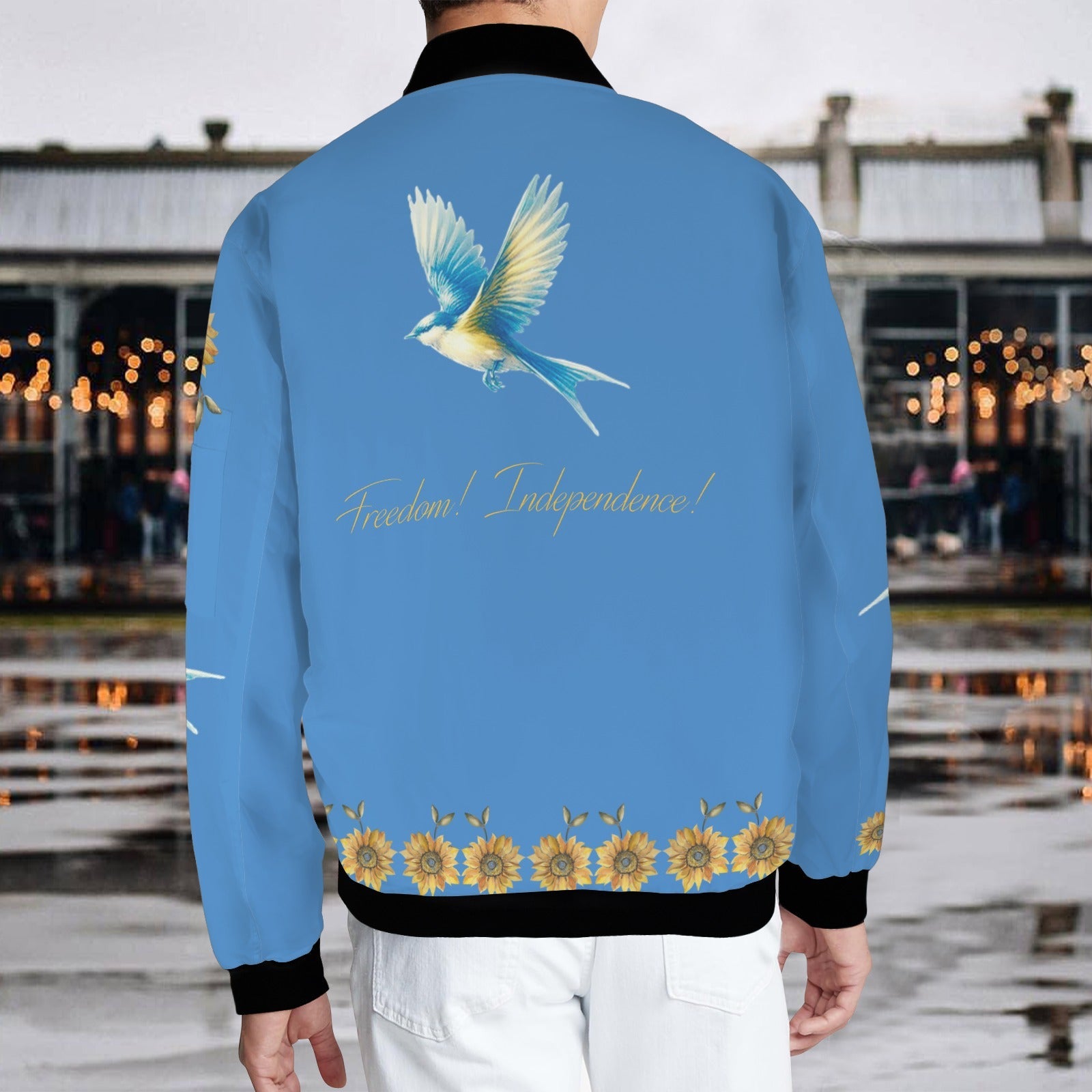 Glory to Ukraine Freedom Men's Bomber Jacket - Lana Art Sweden