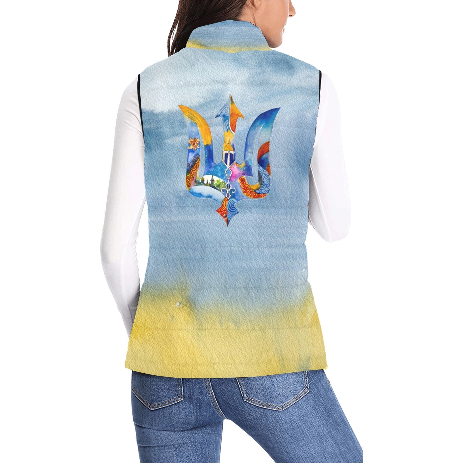Glory to Ukraine Trident Women's Padded Vest - Lana Art Sweden