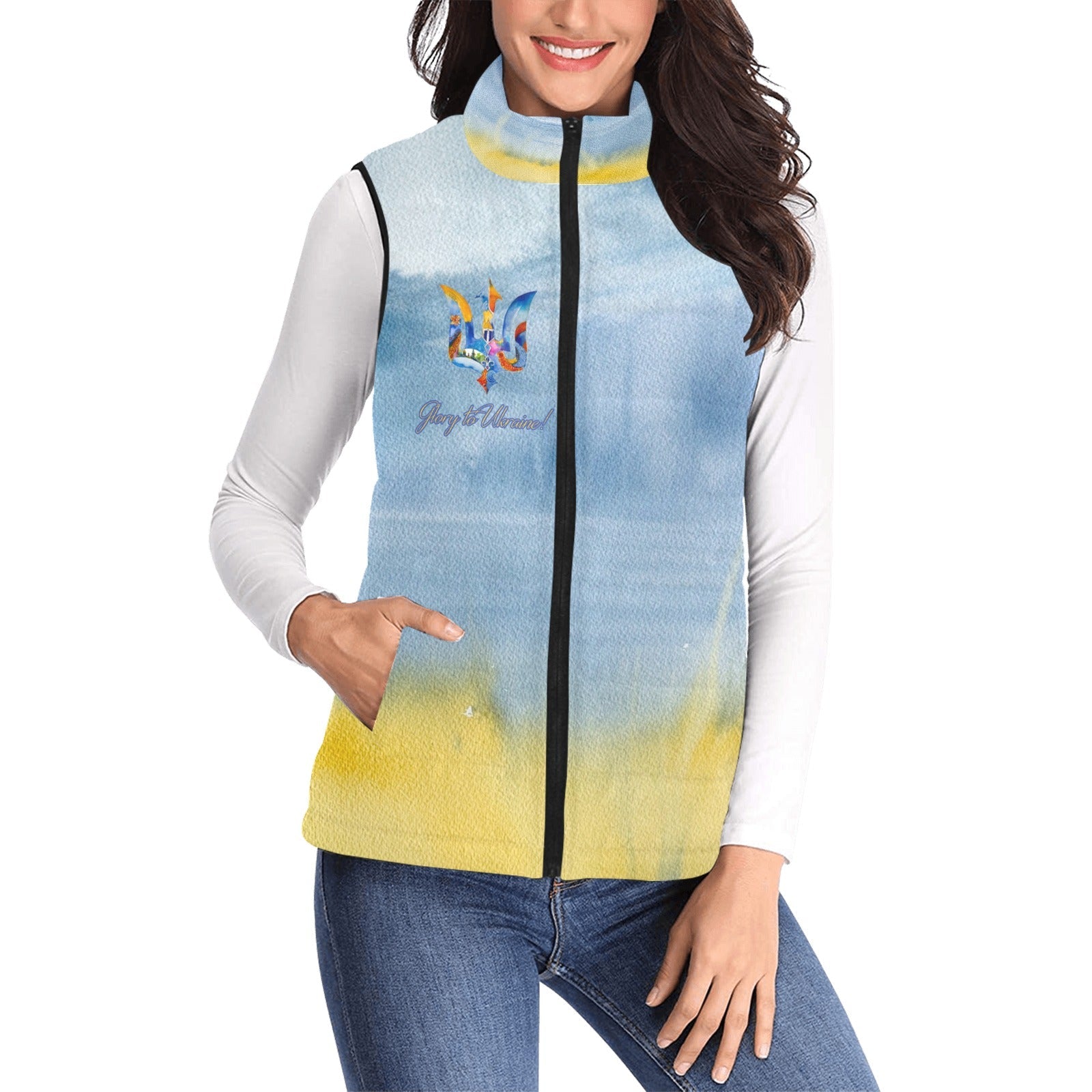 Glory to Ukraine Trident Women's Padded Vest - Lana Art Sweden