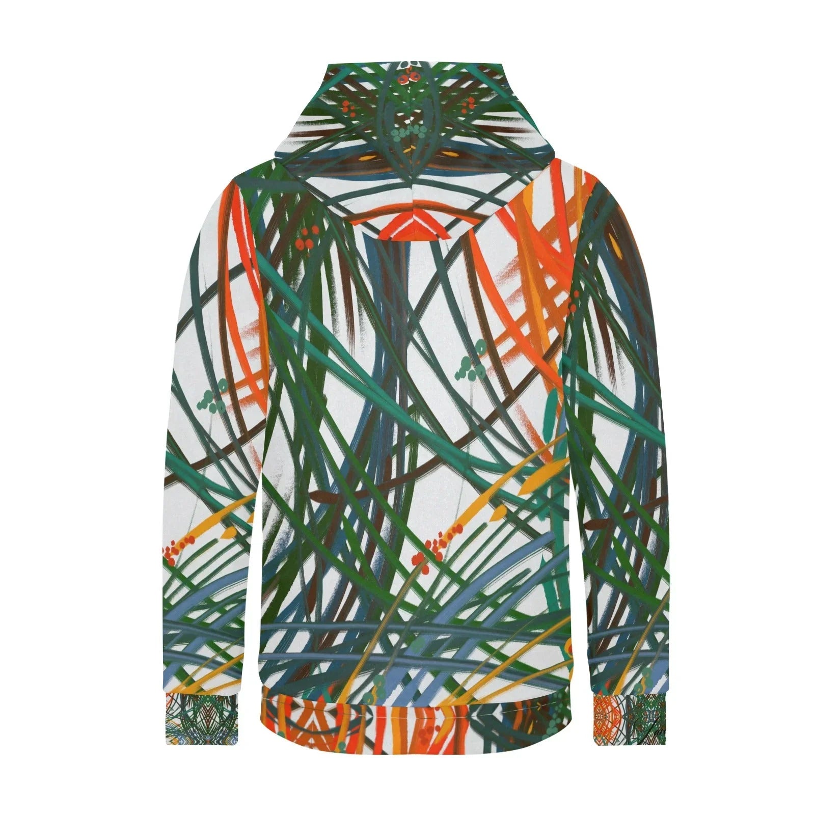 Grass in the wind Women's Fleece Hoodie w/ White Lining Hood - Lana Art Sweden