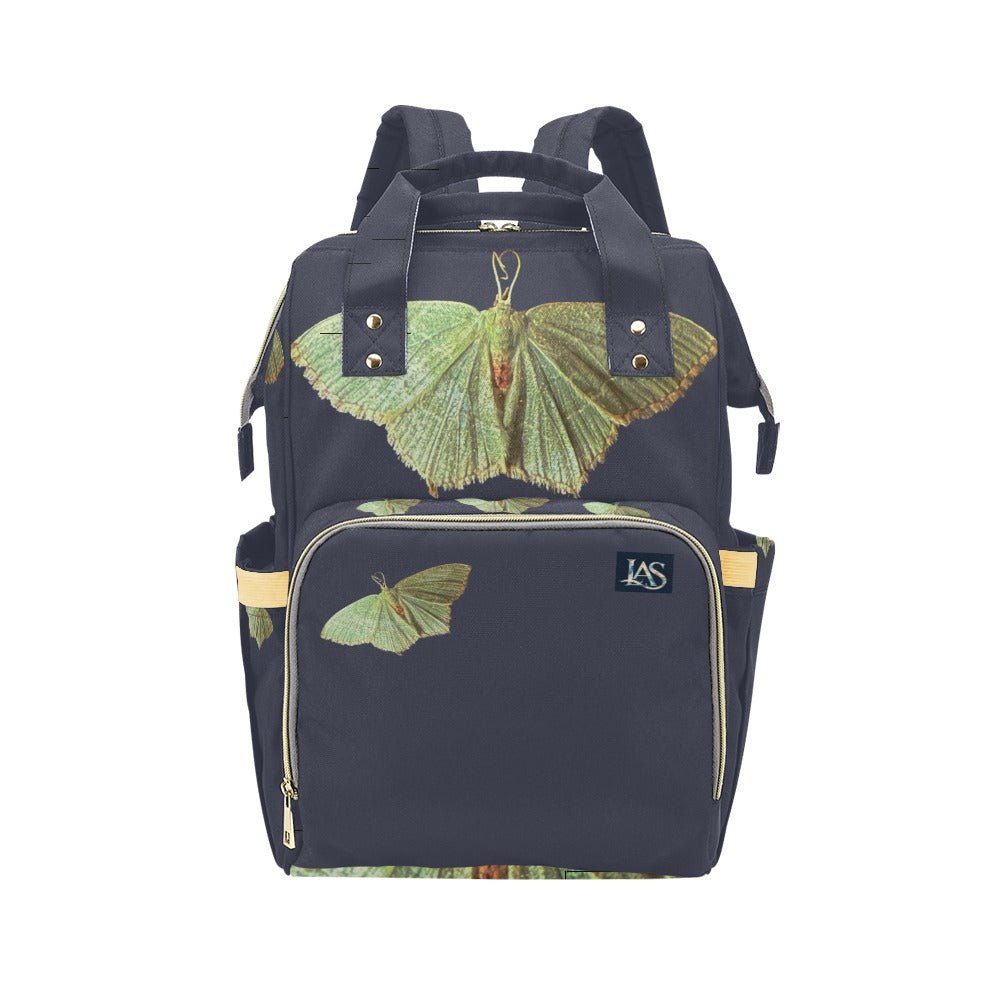 Green Moth Crown Blue Multi - Function Backpack - Lana Art Sweden