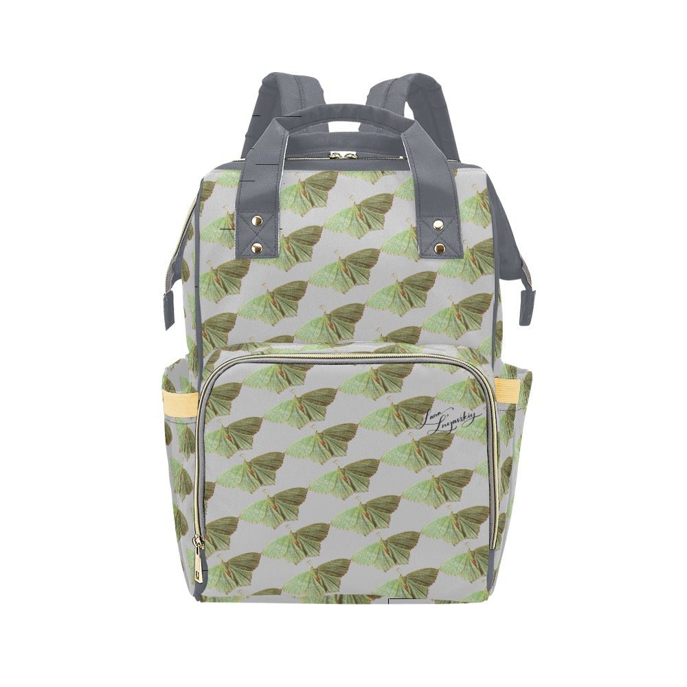 Green Moth Vapor Blue Multi - Function Backpack - Lana Art Sweden