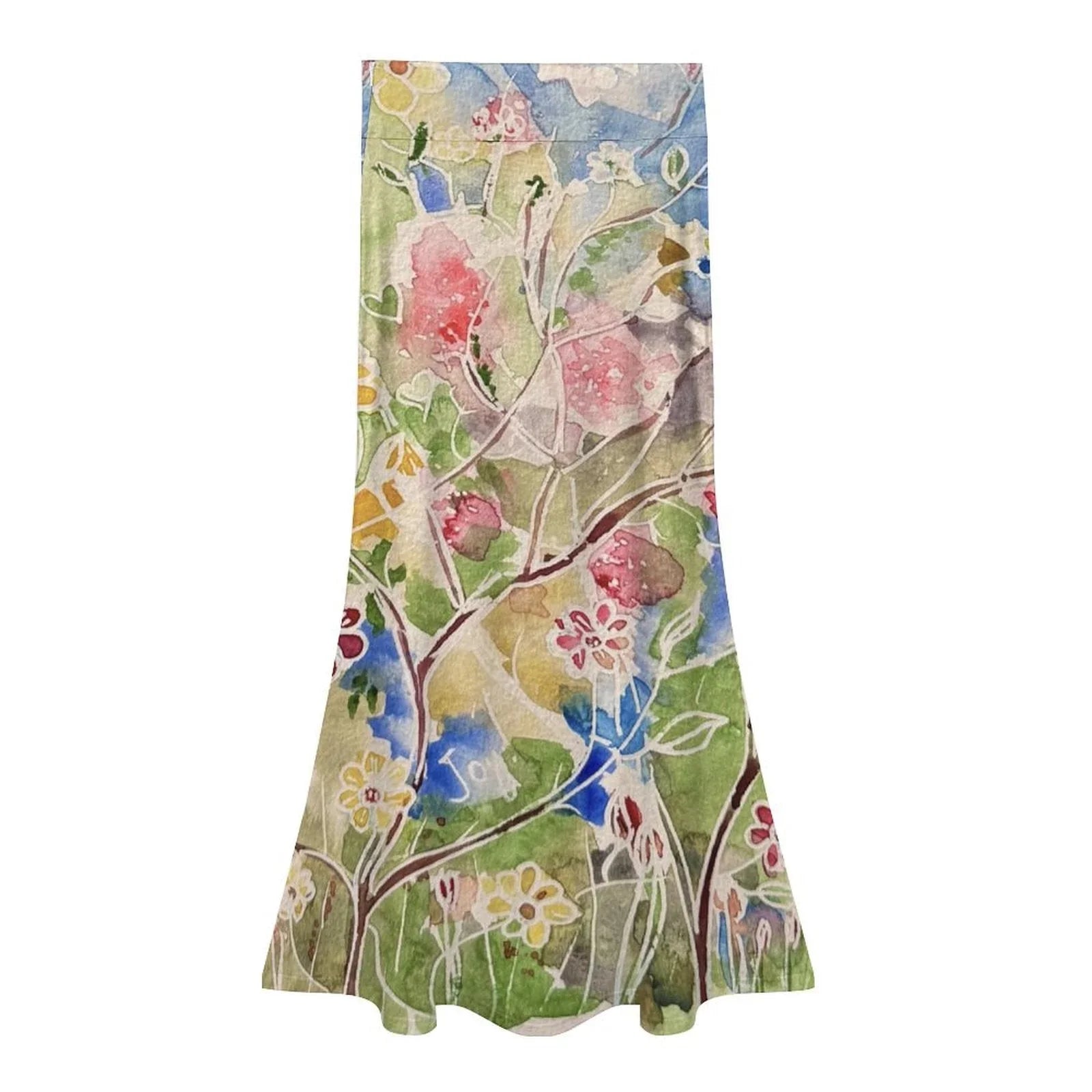 High waisted long skirt High Waisted Fishtail Skirt - Lana Art Sweden