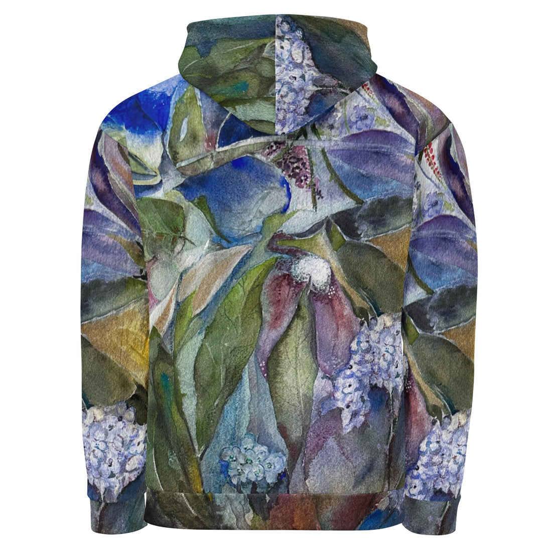 LanaArt Sweden unisex hoodie with vibrant print, double-lined hood, and brushed fleece interior