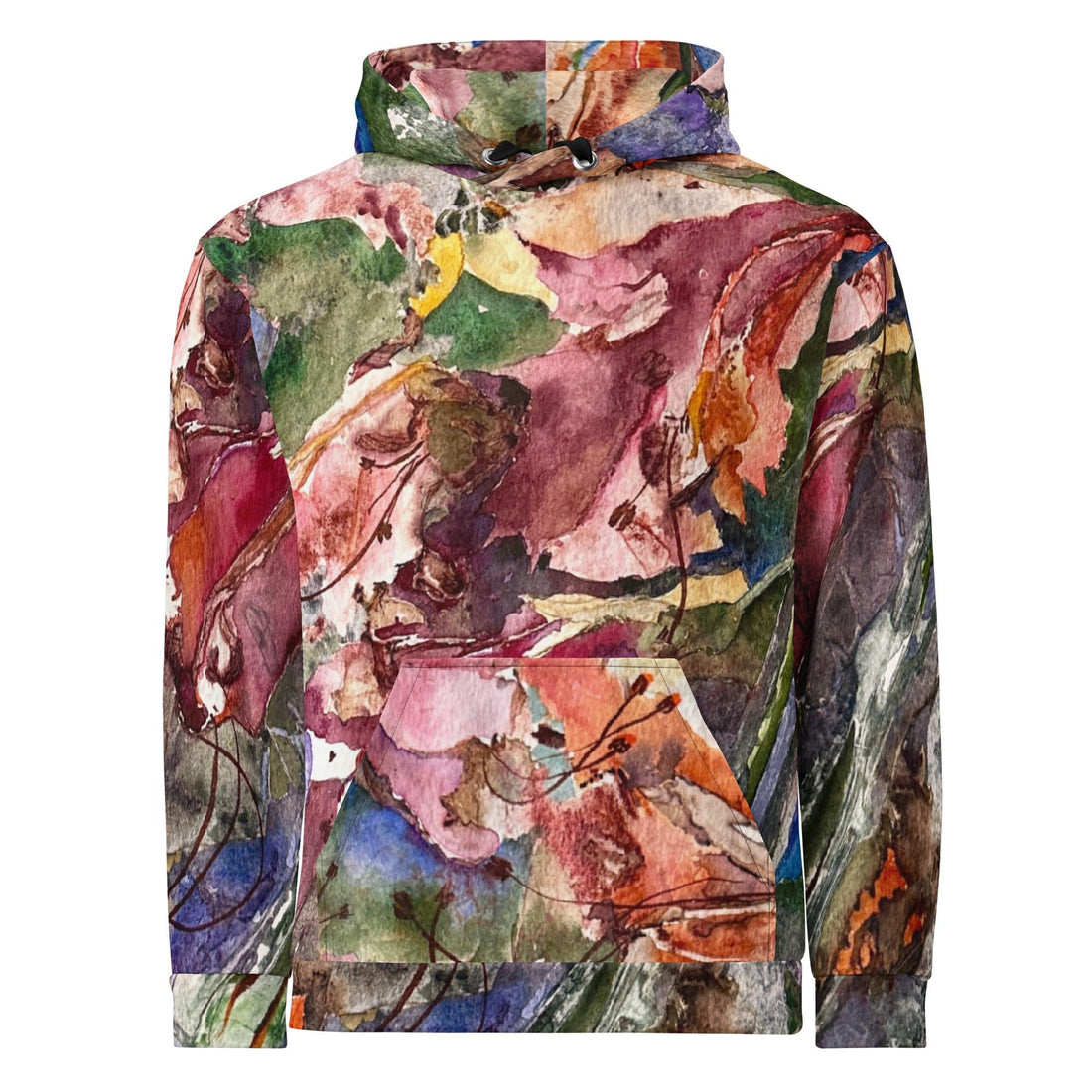 LanaArt Sweden soft unisex hoodie with vibrant original artwork, brushed fleece interior, and eco-friendly recycled materials.