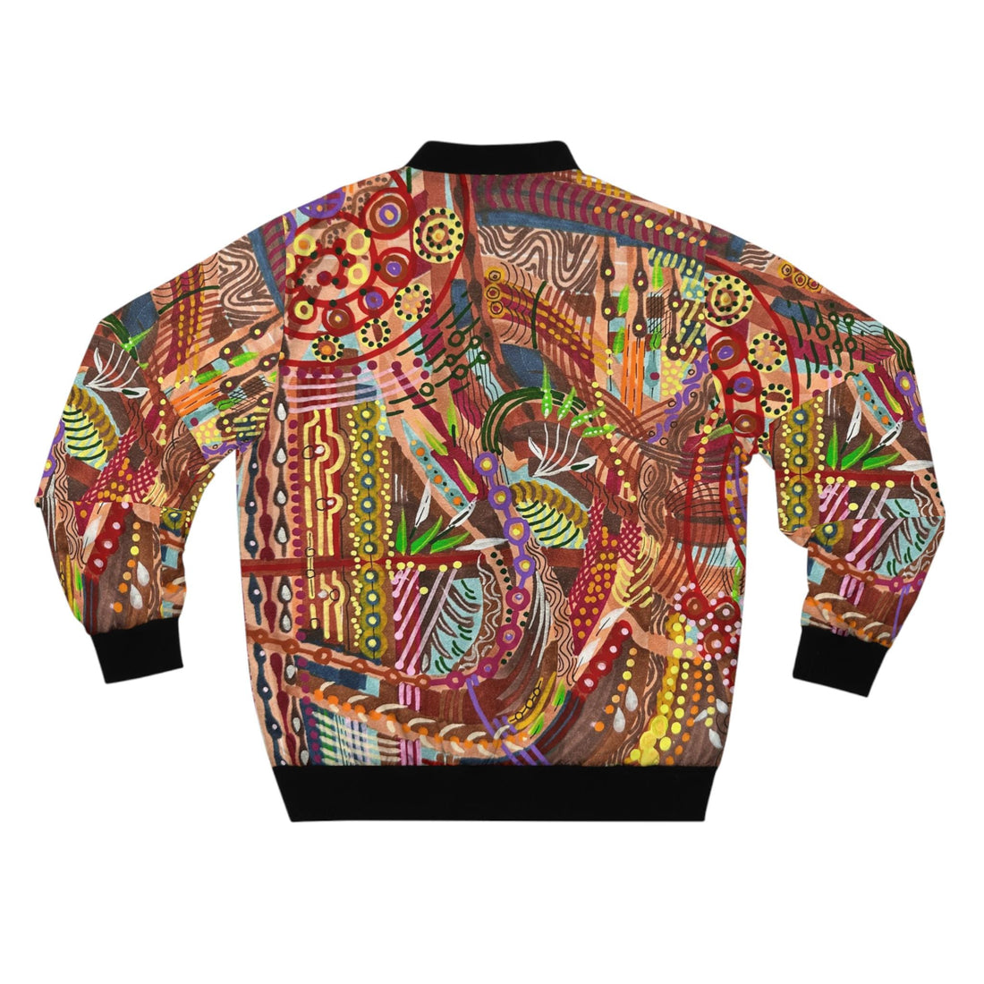 LanaArt Sweden unisex bomber jacket with all-over print, ribbed collar, and two front pockets