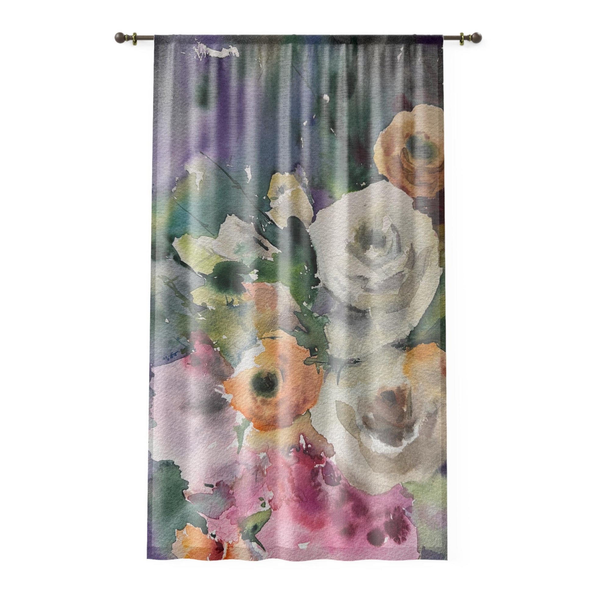 LanaArt Sweden custom photo window curtain with one-sided print and 4" rod pocket