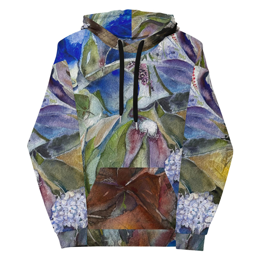 LanaArt Sweden unisex hoodie with vibrant print, double-lined hood, and brushed fleece interior