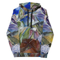 LanaArt Sweden unisex hoodie with vibrant print, double-lined hood, and brushed fleece interior