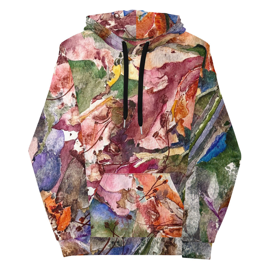 LanaArt Sweden soft unisex hoodie with vibrant original artwork, brushed fleece interior, and eco-friendly recycled materials.