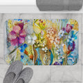 LanaArtSweden Colorful and Elegant Bath Mat with anti-slip backing and microfiber material, available in two sizes for bathroom decor