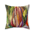 Banana Flower Pillow Cover by LanaArtSweden, featuring a tropical floral design, spun polyester fabric, and double-sided vibrant print for elegant home decor.