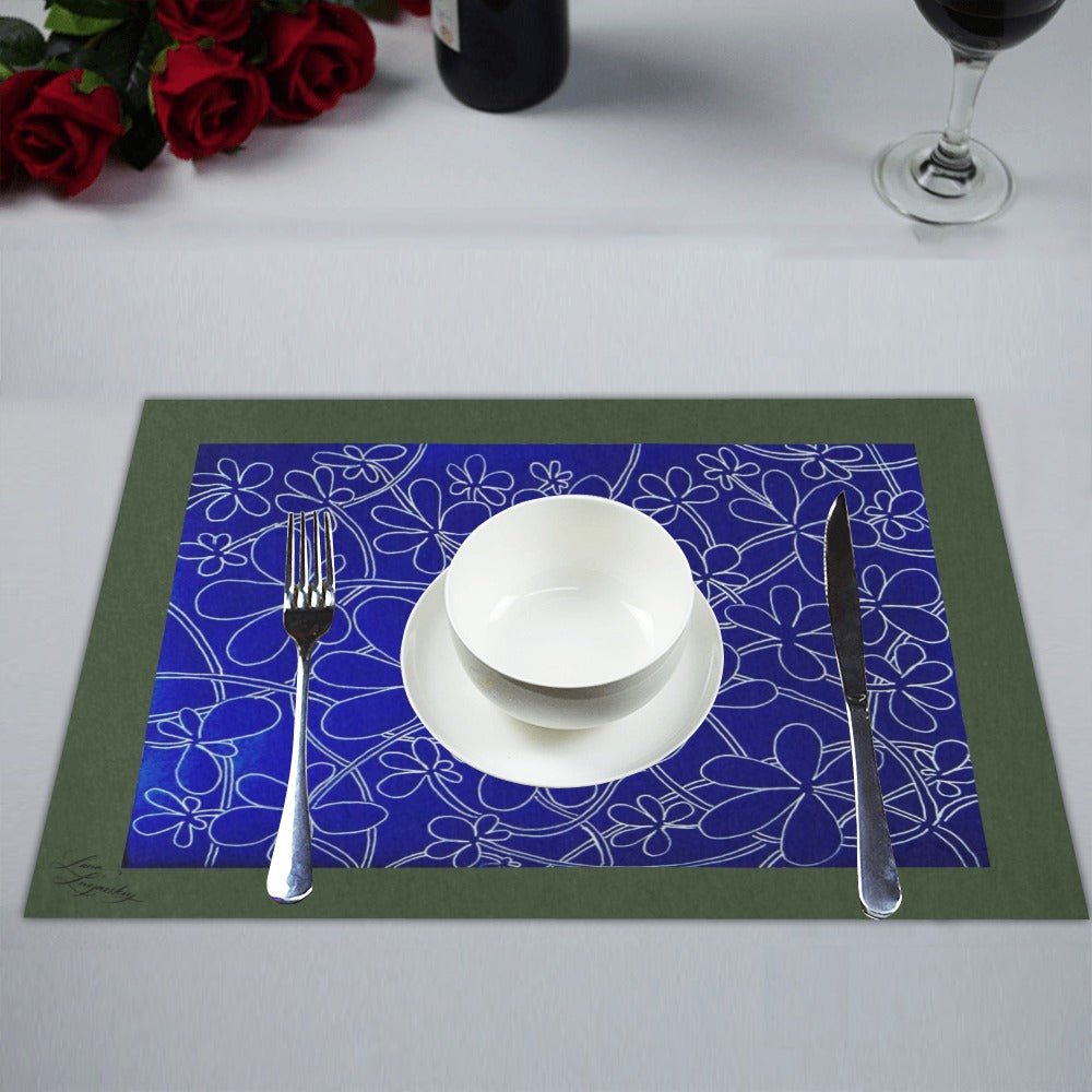 Infinity Bloom Forest Green Placemat 14’’ x 19’’ (Set of 4) - Lana Art Sweden