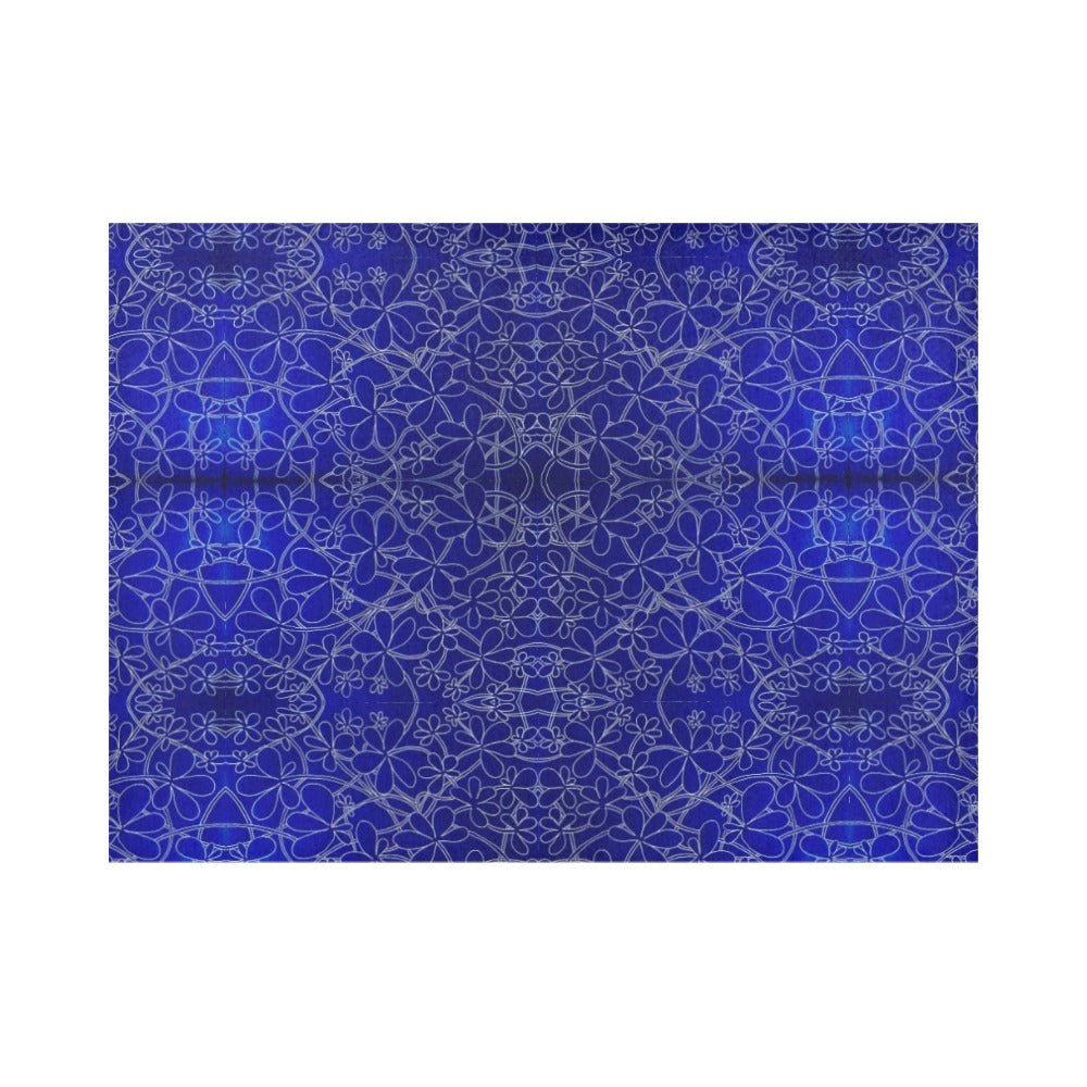 Infinity Bloom Royal Blue Placemat 14’’ x 19’’ (Set of 4) - Lana Art Sweden