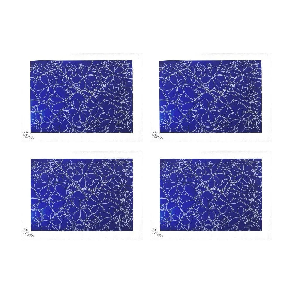 Infinity Bloom Royal White Placemat 14’’ x 19’’ (Set of 4) - Lana Art Sweden
