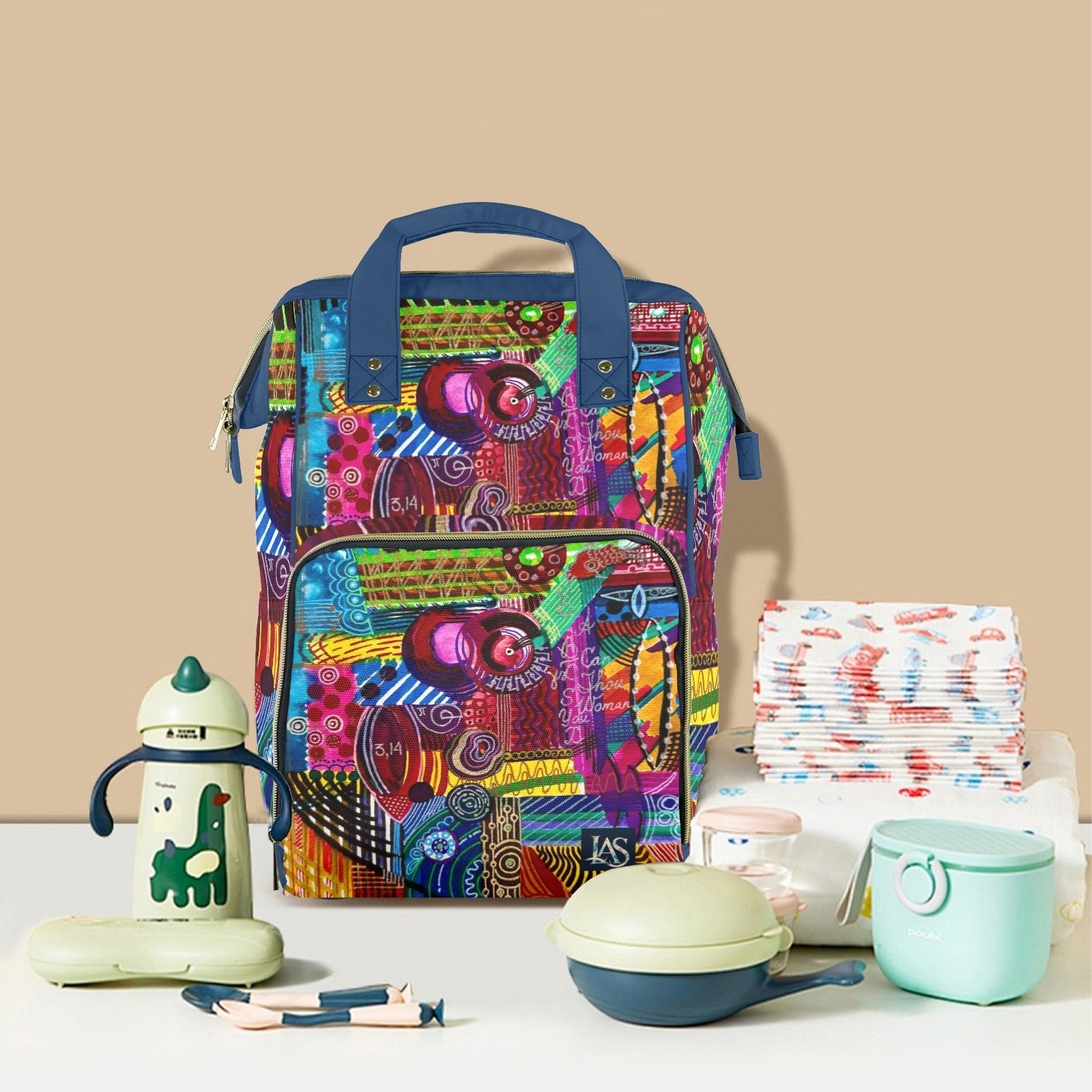 Infinity Bloom Tatiana Multi - Function Travel Diaper Bag - Large - Lana Art Sweden
