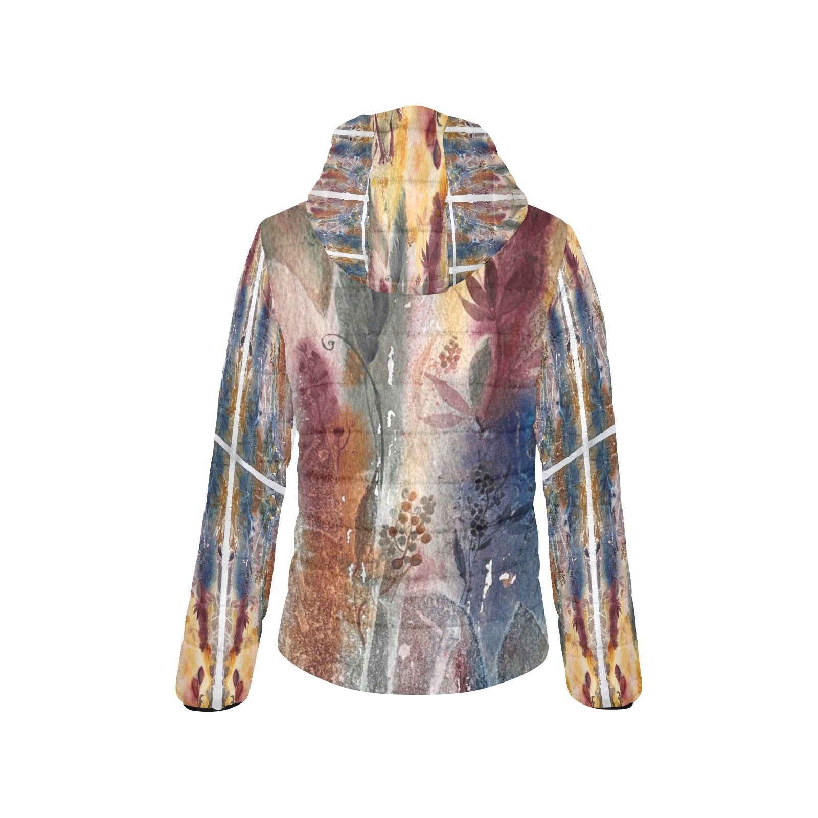 Intricate Browns Women's Padded Hooded Puffer Jacket - Lana Art Sweden