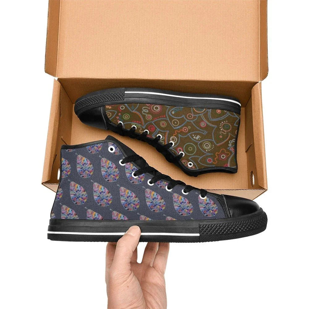 Kaleidoscope Kids' High Top Canvas Shoes - Lana Art Sweden