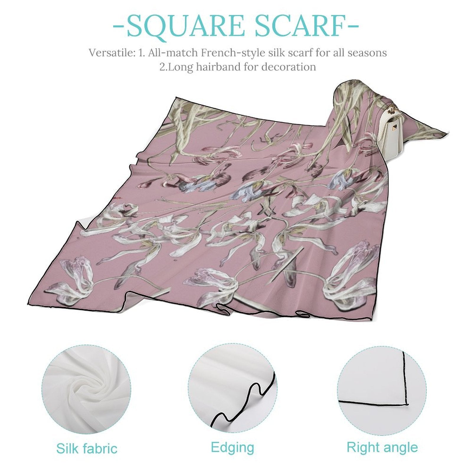 LanaArtSweden Artwork Scarf, 27"x27", 70x70 cm - Lana Art Sweden