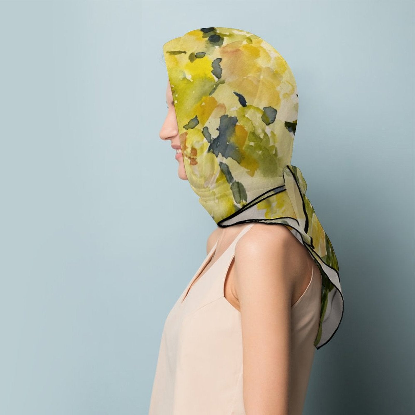 LanaArtSweden Artwork Scarf, 27"x27", 70x70 cm - Lana Art Sweden