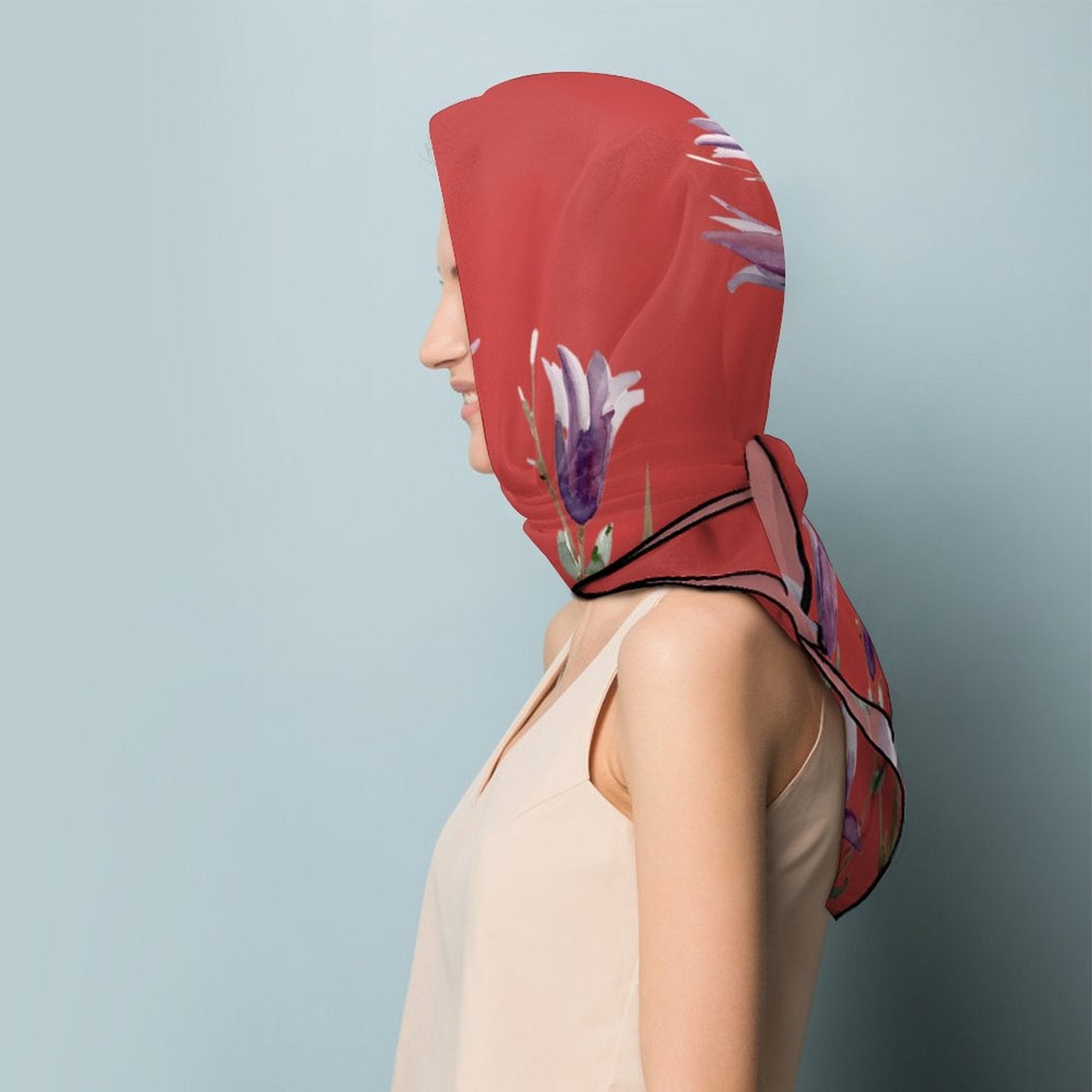 LanaArtSweden Artwork Scarf, 27"x27", 70x70 cm - Lana Art Sweden