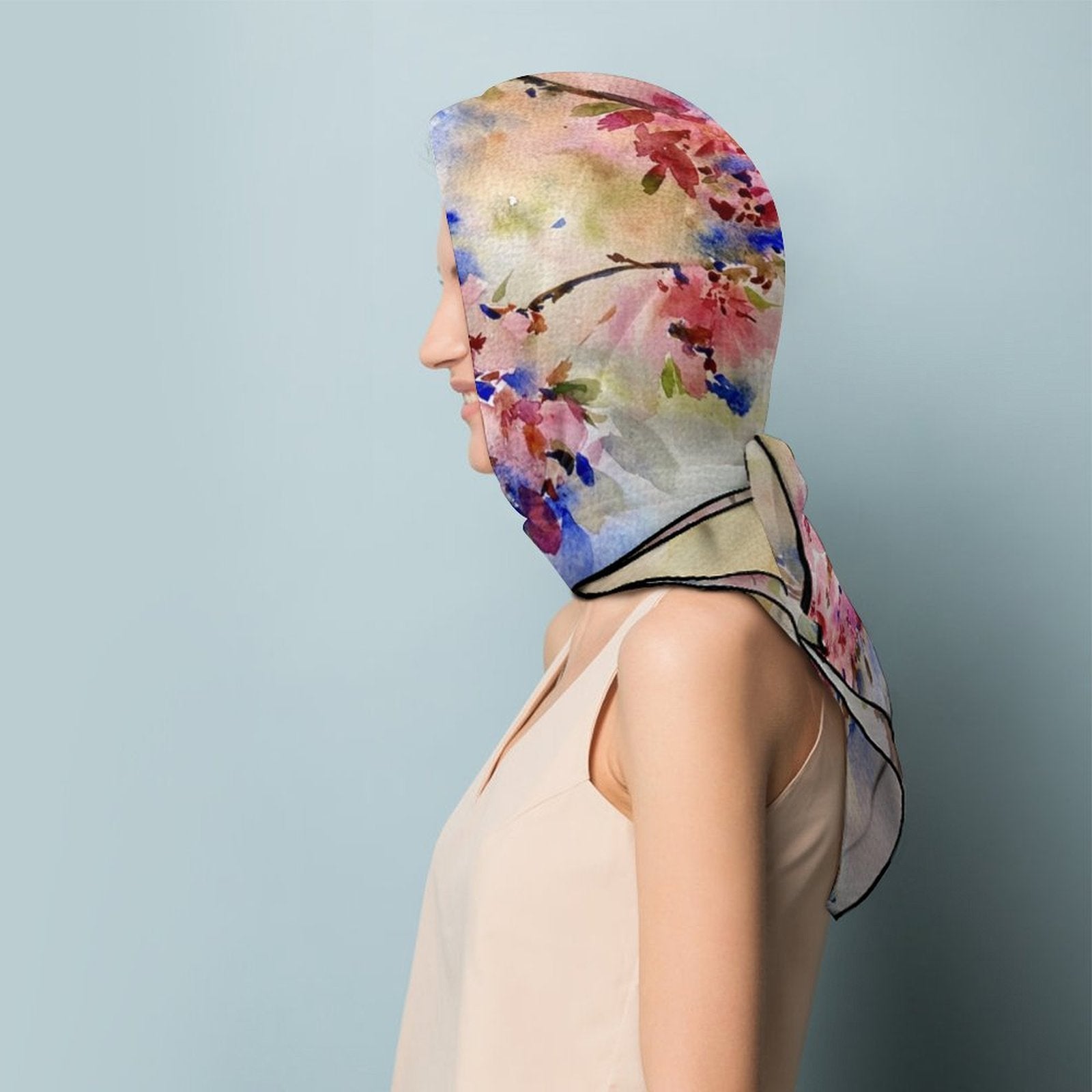 LanaArtSweden Artwork Scarf, 27"x27", 70x70 cm - Lana Art Sweden
