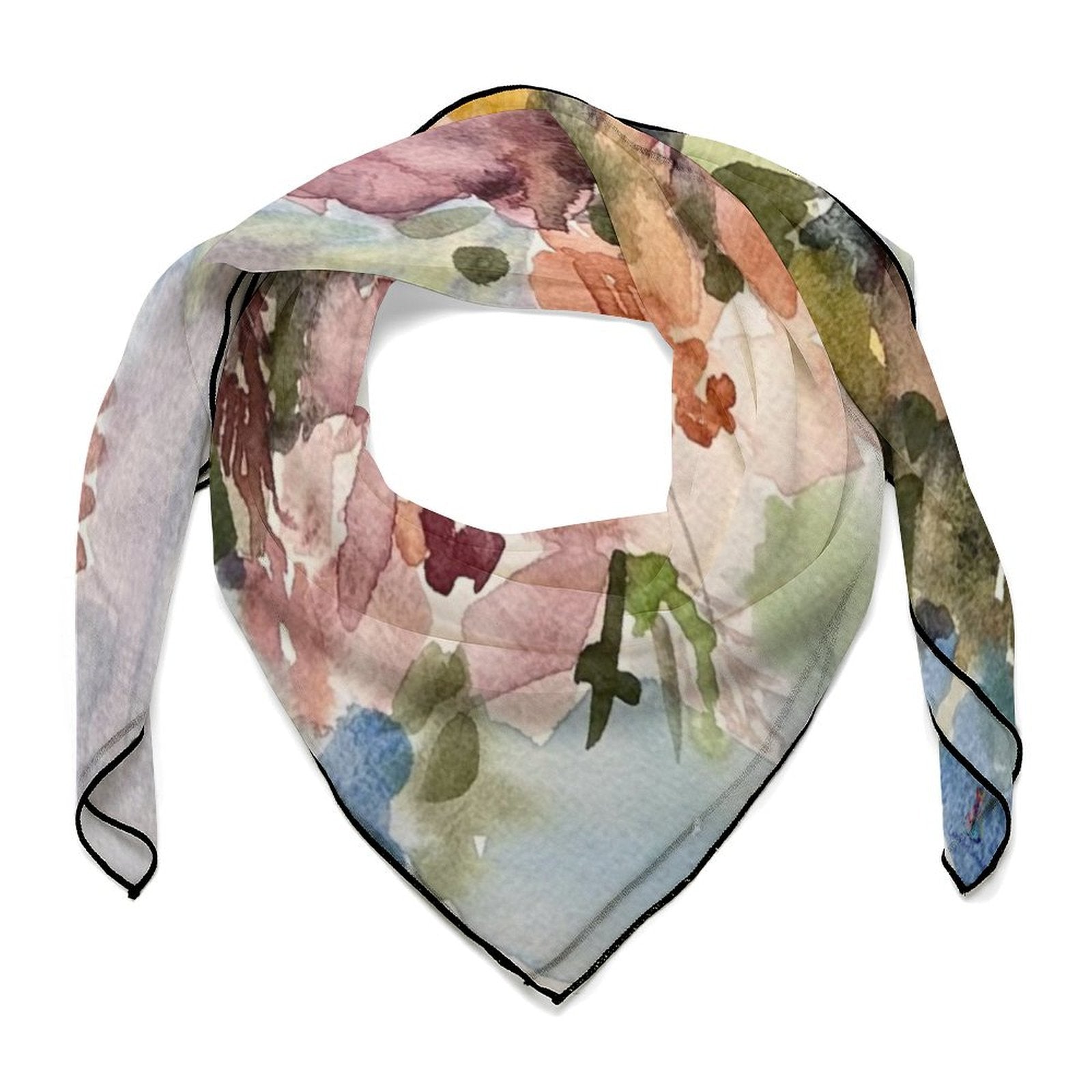 LanaArtSweden Artwork Scarf, 27"x27", 70x70 cm - Lana Art Sweden
