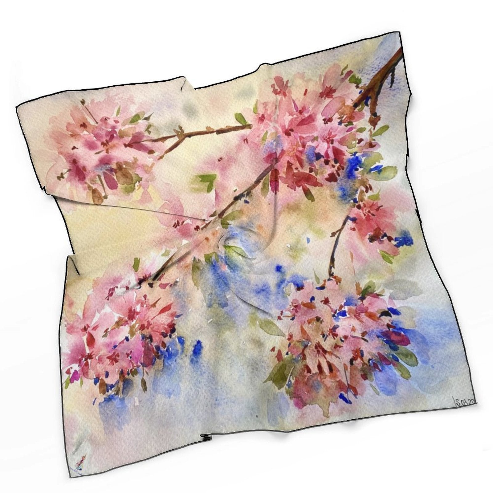 LanaArtSweden Artwork Scarf, 27"x27", 70x70 cm - Lana Art Sweden