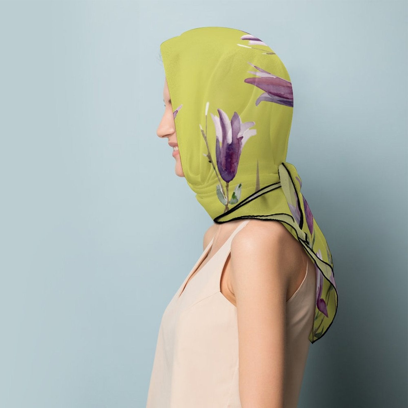 LanaArtSweden Artwork Scarf, 27"x27", 70x70 cm - Lana Art Sweden