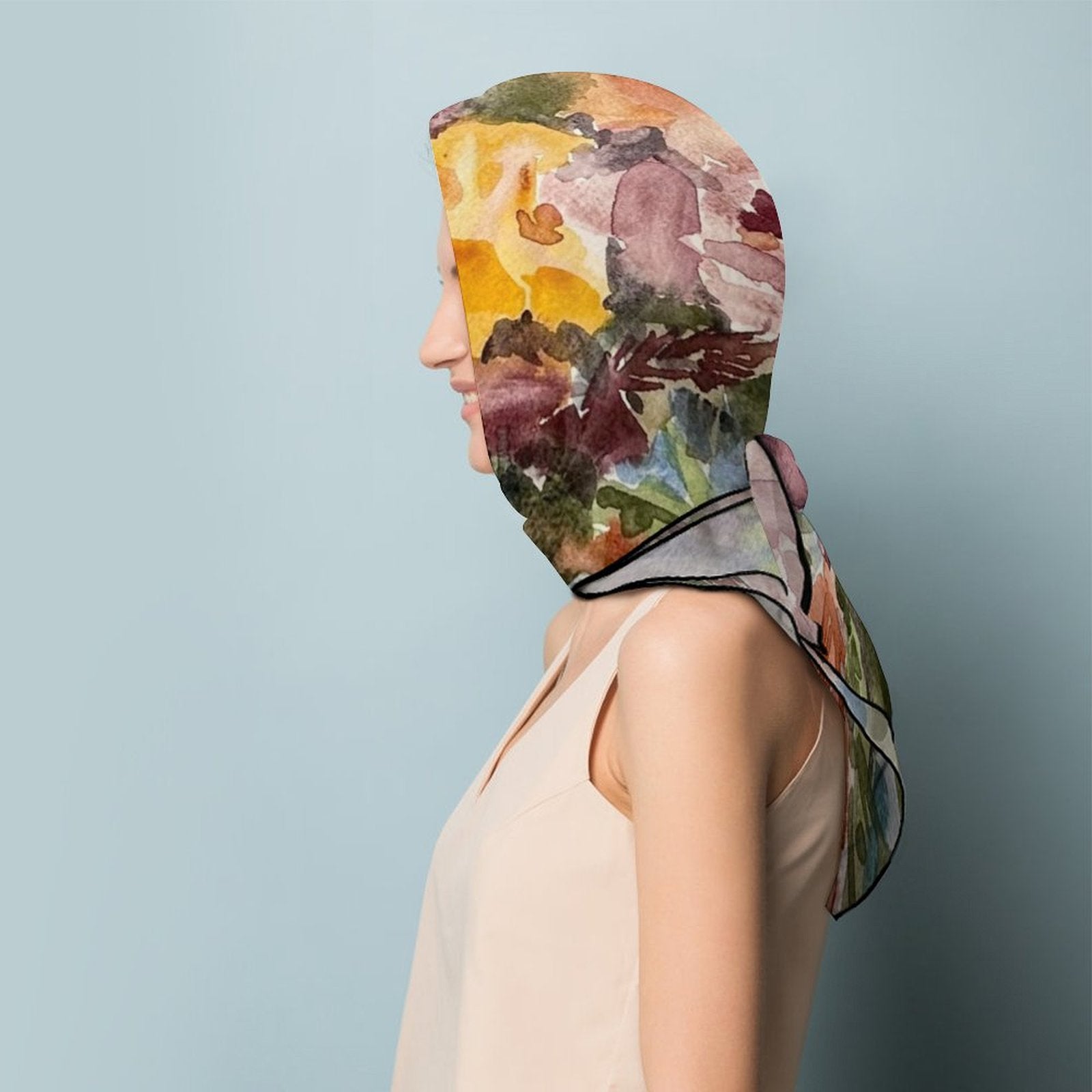 LanaArtSweden Artwork Scarf, 27"x27", 70x70 cm - Lana Art Sweden